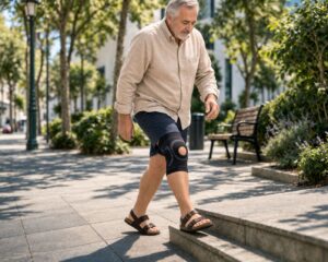 Uso de rodillera para caminar con más estabilidad